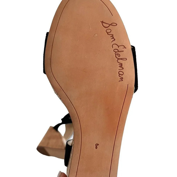 Sam Edelman Womens Willow Suede Wedge Sandal Size 8M Black New without Box - Picture 9 of 11
